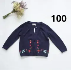 新品　女の子　トップス　カーディガン　ニット　セーター　紺色　入学式　秋冬