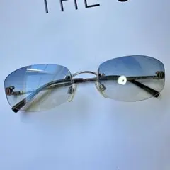 CHANEL シャネル サングラス 眼鏡 ココマーク リムレス 4002 青