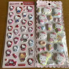 新品未開封　正規版　ハローキティ 立体シールセット 2シート　ぷっくりシール