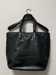 ポールスミス　オールレザートートバッグ　/ブラック　本革　ビジネス　黒　A4対応