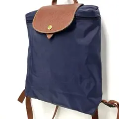 大人気☆ロンシャン☆リュック☆ル プリアージュ☆A4収納☆革☆ナイロン☆ネイビー