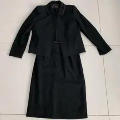 フォーマル礼服7号スカートスーツロングスカート　黒ワンピース