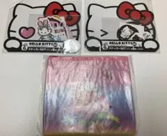 値下‼️ハローキティ happyくじ　ステッカーセット フラットポーチ