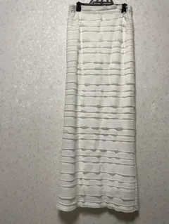 GRL ホワイトストライプロングスカートS