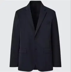 美品 ユニクロ 感動ジャケット（ウールライク・袖丈着丈標準） ネイビー XL