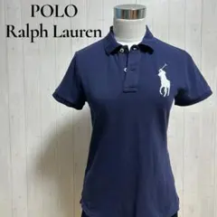 極美品 ポロ ラルフローレン ポロシャツ ビッグポニー ネイビー レディース S