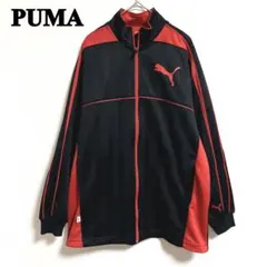 PUMA ジップアップジャケット 黒/赤　ジュニア 160サイズ　長袖　ロゴ入り