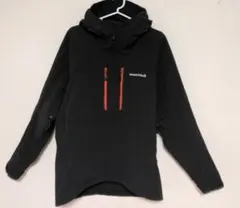 [美品] 裏起毛　パウダーシェッドパーカ　メンズS　ブラック　黒　モンベル