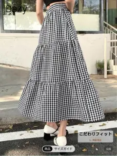 【美品】SHEIN シーイン　チェック柄ロングスカート