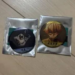 鬼滅の刃　トレーディング場面写　ホログラム缶バッチ　善逸　獪岳