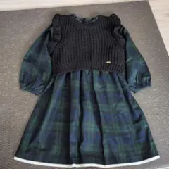 petit main ベスト付きワンピース 120cm