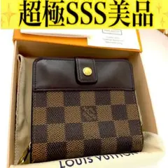 ルイ ヴィトン◎コンパクトジップ ダミエ 二つ折り財布 ラウンド