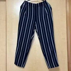 PLST ストライプスラックス ネイビー S 美品