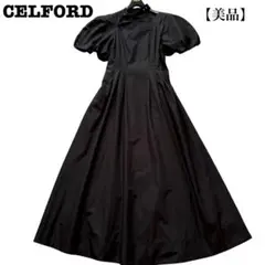 【美品】CELFORD ECOPETブロードアシメショルダーOP マキシ丈 半袖