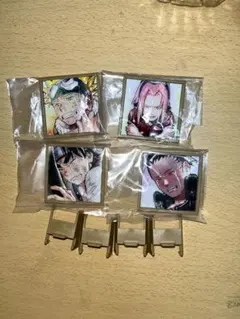 NARUTO疾風伝 3Dレリーフスタンド ジャンプ ガチャガチャ 4点セット
