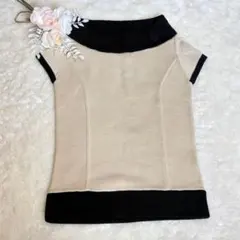 1220〈トラッゾドンナ〉オフショル風/ニット/半袖/バイカラー/トップス