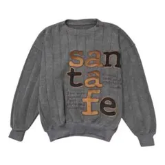 90s Santa fe サンタフェ　ビンテージコットンニットセーター　刺繍ロゴ