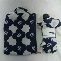 ★Wpc. 晴雨兼用折りたたみ傘 花柄 ネイビー系 レディース