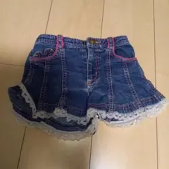 デニム ショートパンツ レース 110cm