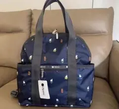 ファミリア LeSportsac レスポートサック ネイビー リュック - メルカリ