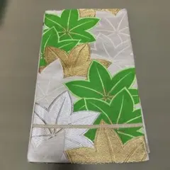 緑色の葉 袋帯