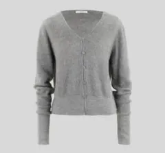 新品未使用　yonfa Ｖネックシャギーニット　グレー