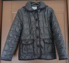 THEORIA キルティングジャケット 取り外し可能フード付き 裏地花柄