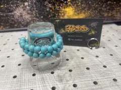 【サイズフリー】天然石ブレスレット〈ターコイズ〉｜36ss
