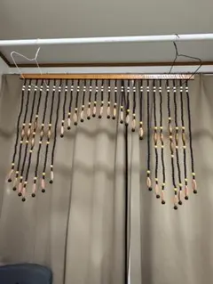 【昭和レトロ】趣味の珠のれん 木製 ビーズカーテン アーチ型