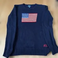 [希少]90s Polo by Ralph Lauren 星条旗 ハンドニット