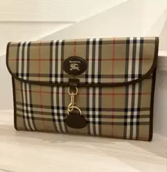 美品　バーバリー　ノバチェック　ホースマーク　クラッチバッグ　書類バッグ　A4可