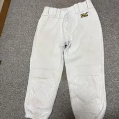 ぴよん様用140Mizuno 膝パッド付き野球パンツ ホワイト