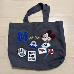 【未使用】ディズニー　ミッキーマウス　刺繍　アップリケ　布エコバッグ