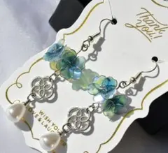 青桜 ピアス 中華風 ディップアート ディップフラワー