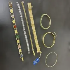 カラフルな宝石付きブレスレットセット