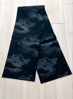 未使用保管品】草木染・本ウルシ 黒帯3点セット（帯・帯揚げ・帯締め）礼装