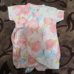 花柄ベビー甚平 50-60cm ピンク系