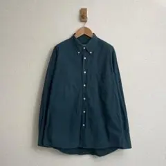 OLDUNIQLO ユニクロ コットン チェック BDシャツ 長袖 グリーン L