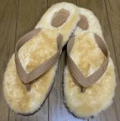 UGG ベージュ ムートン ビーチサンダル24.0cm