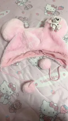 廃盤！ディズニー　ミニーファンキャップDisney ミニーマウスピンク　キラキラ