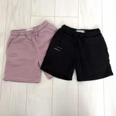 zarakids ハーフパンツ 半ズボン 2点セット ブラック ピンク