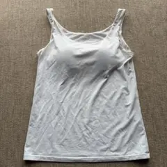 く*た様 ユニクロ エアリズム M 白 ブラトップ キャミソール カップ付き