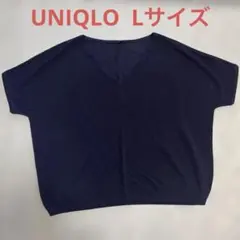 UNIQLO ネイビー Vネック ニット 半袖
