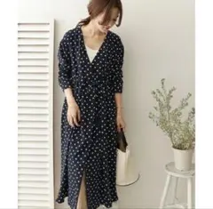 アーバンリサーチ ドアーズ　ドットカシュクールガウンワンピース