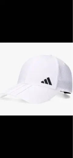 【美品】adidas ホワイトキャップ 57〜60センチ