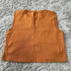 クルーネック ノースリーブ ミニ丈オレンジ