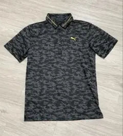 プーマ ゴルフウェア　ポロシャツ　迷彩　黒　金　ヘリテージ　半袖シャツ