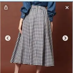 タグなし　新品　ドレステリア　ギンガムチェック ロングスカート　ブラックのサムネイル