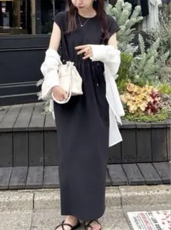 CAPRICIEUX LEMAGE ドロストワンピース黒