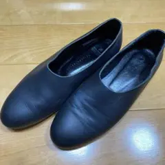 黒の本革レザーローファー24センチ